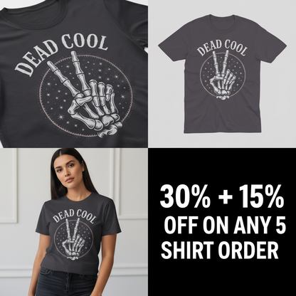 Dead Cool Skeleton Peace T-Shirt_4_panel