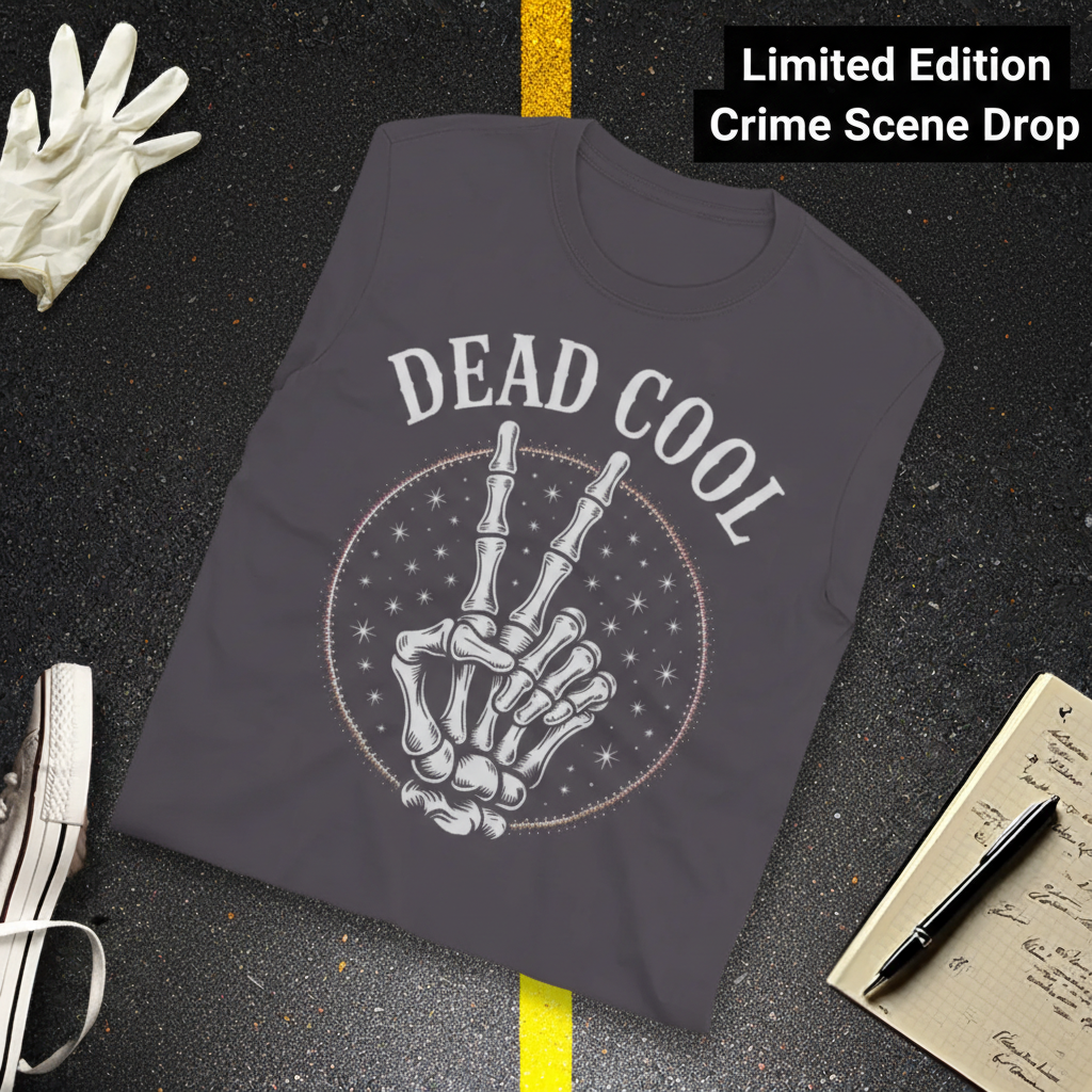 Dead Cool Skeleton Peace T-Shirt_fold_tilt