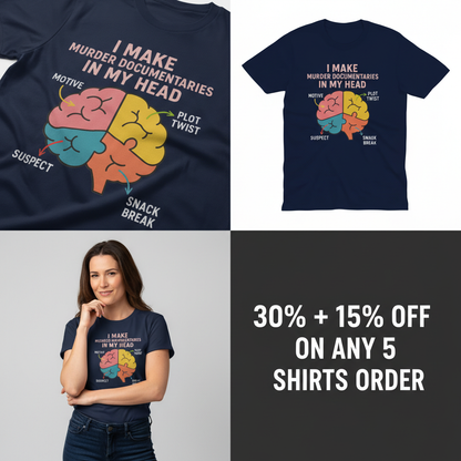 Murder Documentaries In My Head T-Shirt_4_panel