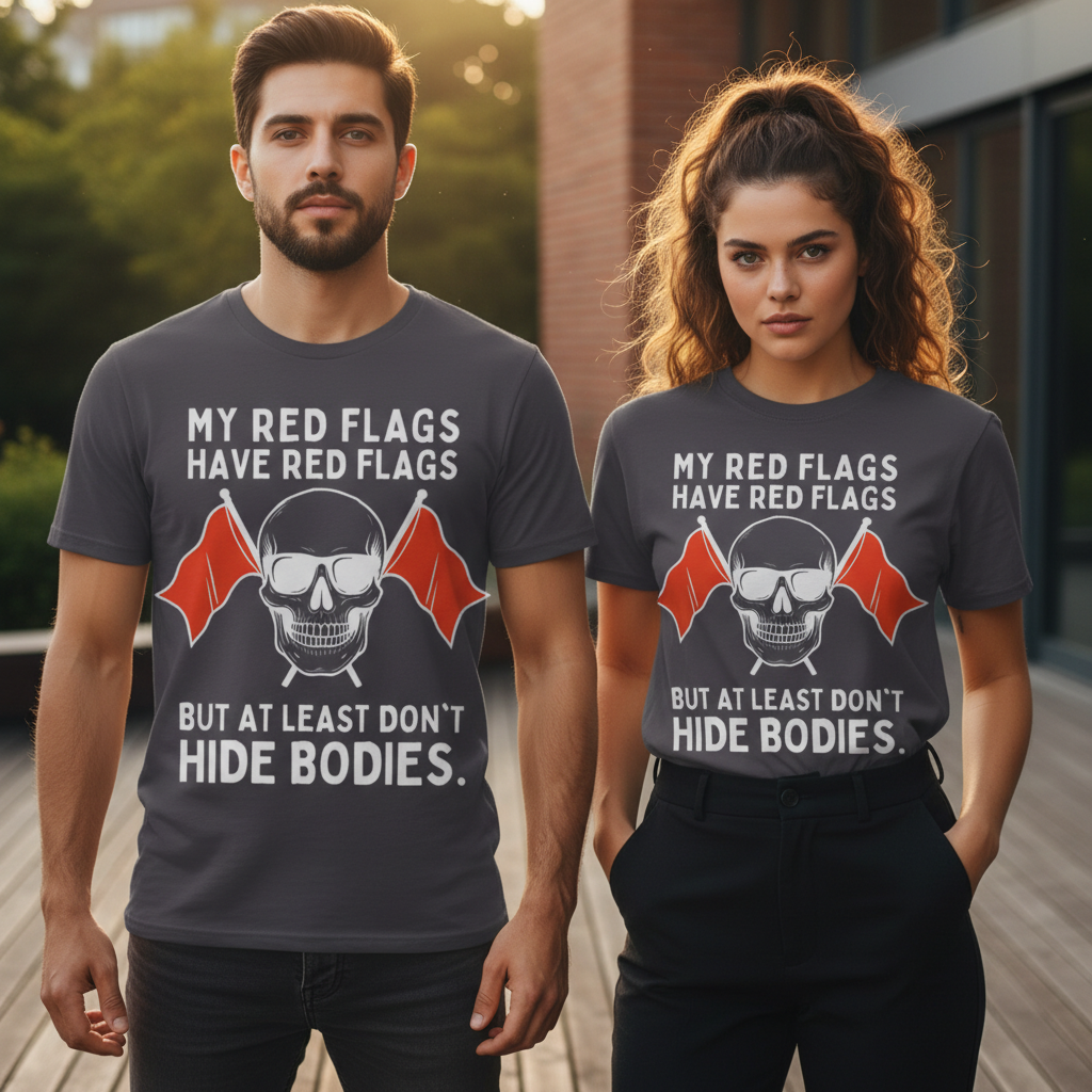 Red Flags Skull T-Shirt_extreme_za