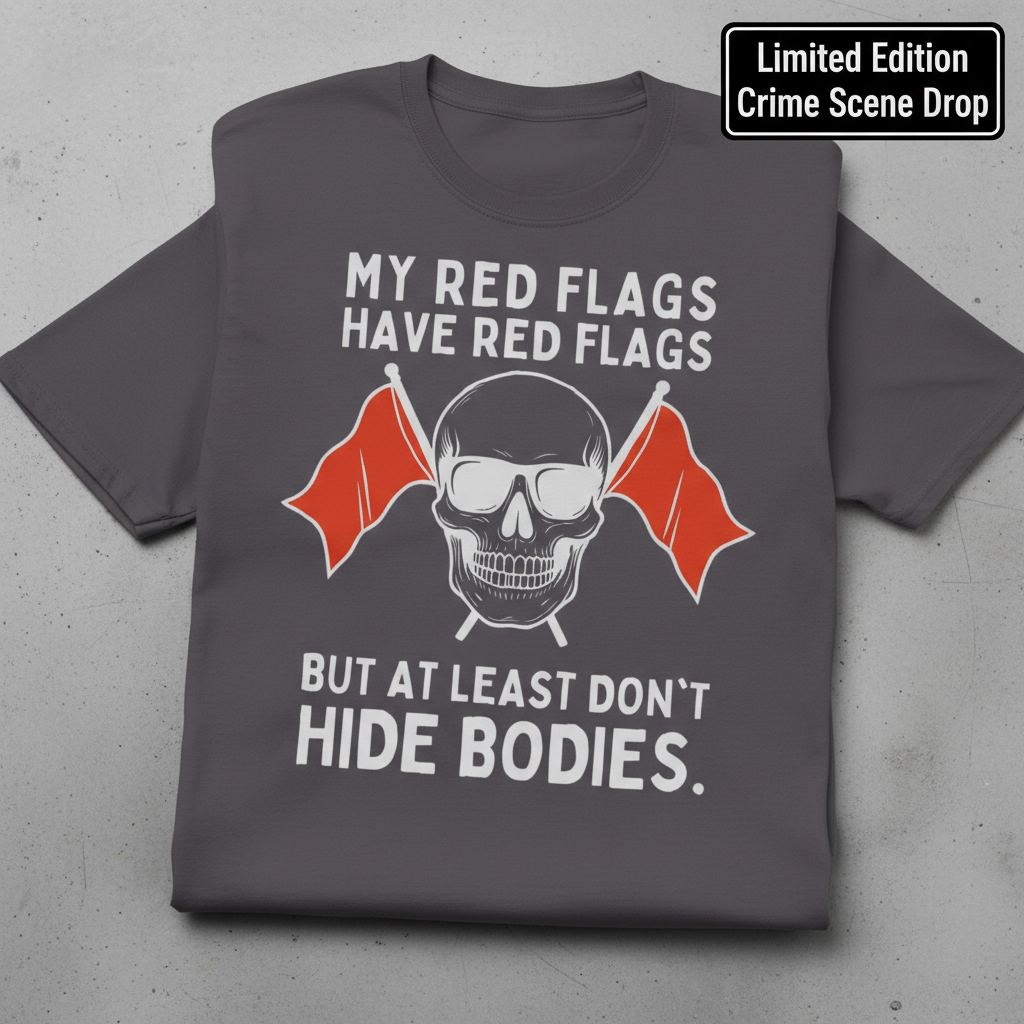 Red Flags Skull T-Shirt_stacked_flatlay