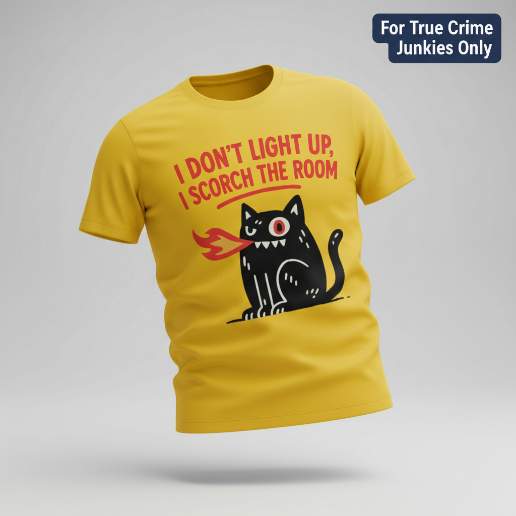 Scorch the Room Cat T-Shirt_3d_float