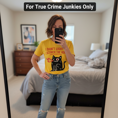 Scorch the Room Cat T-Shirt_mirror_selfie