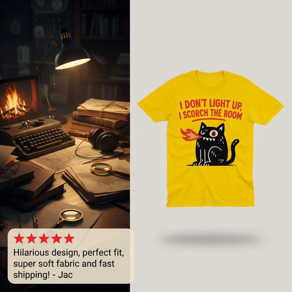 Scorch the Room Cat T-Shirt_extreme_za