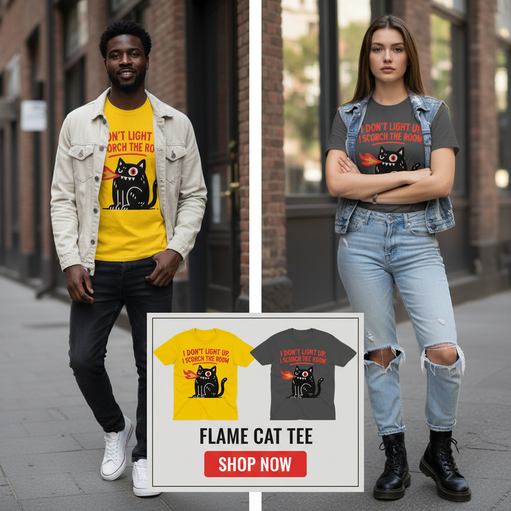 Scorch the Room Cat T-Shirt_extreme_za