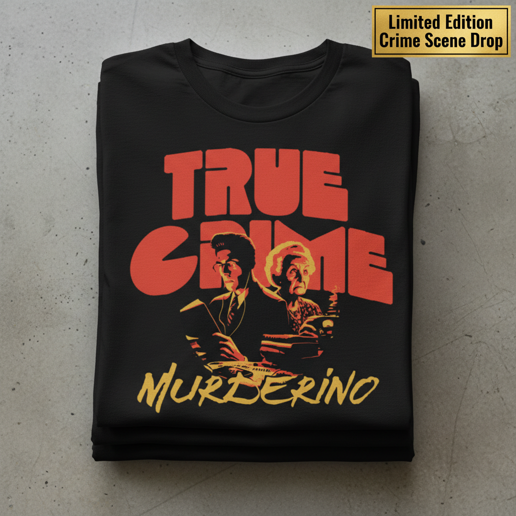 True Crime Murderino T-Shirt_stacked_flatlay