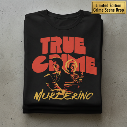 True Crime Murderino T-Shirt_stacked_flatlay
