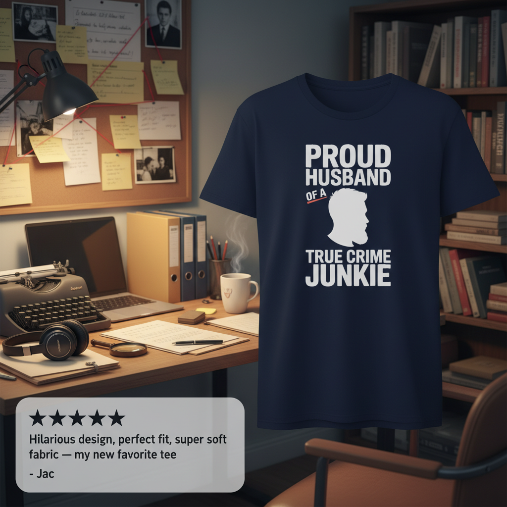 Proud Husband True Crime Junkie T-Shirt_extreme_za