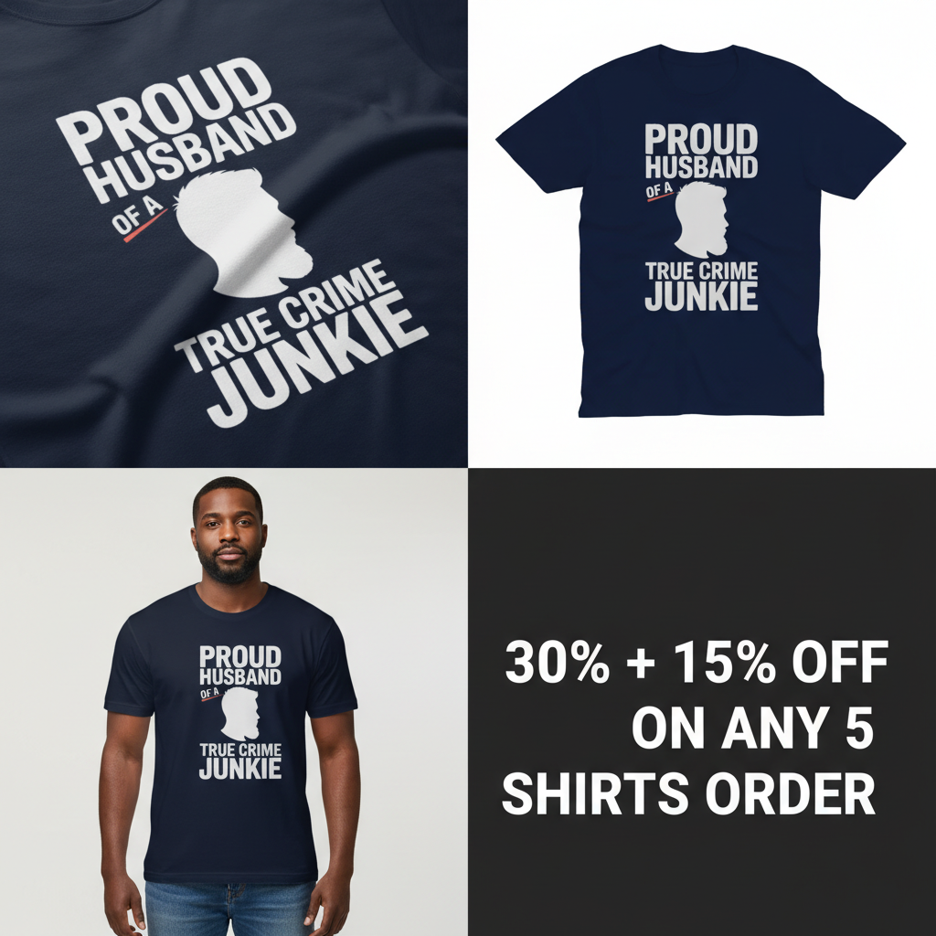 Proud Husband True Crime Junkie T-Shirt_4_panel