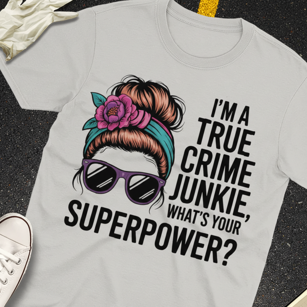True Crime Junkie Superpower T-Shirt_extreme_za