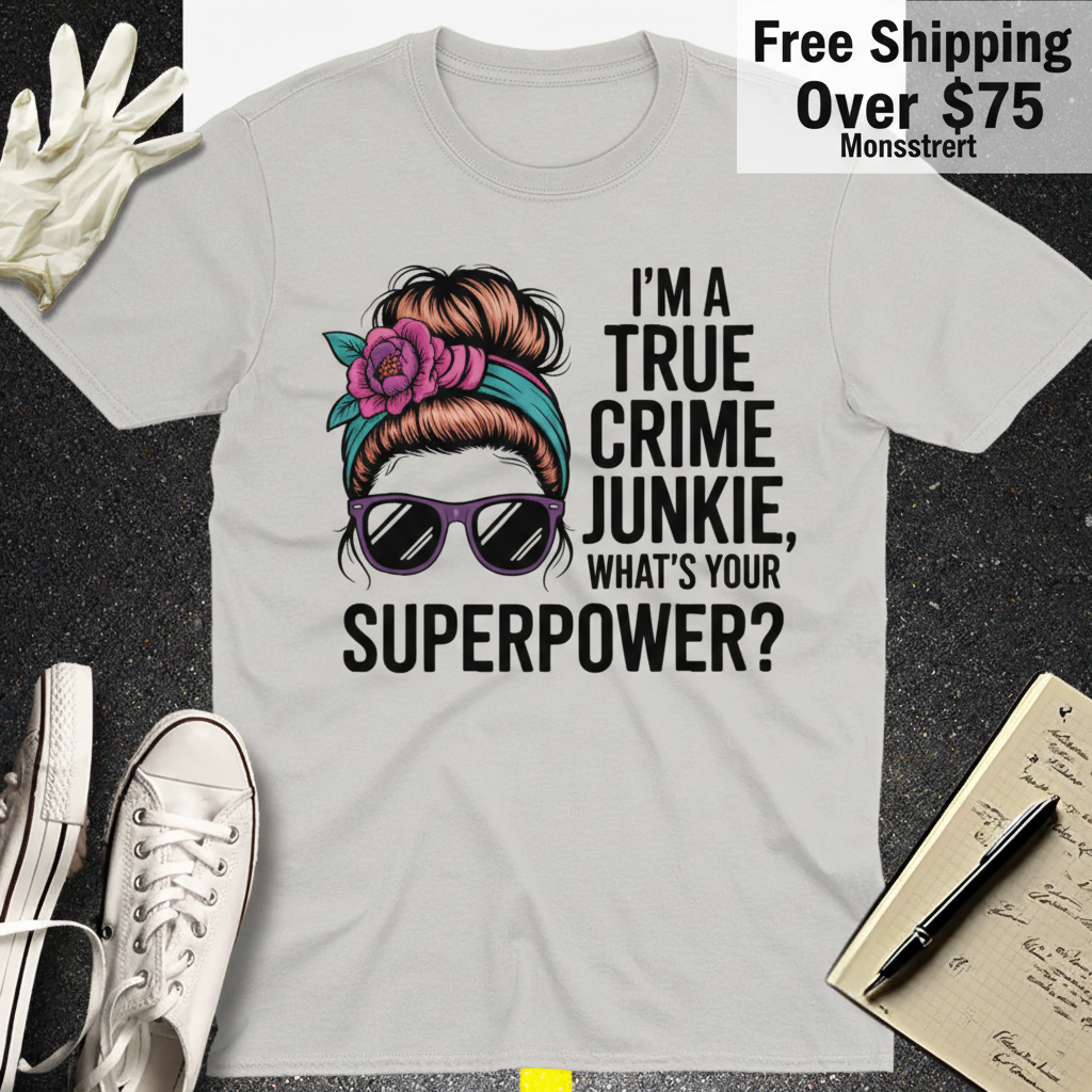 True Crime Junkie Superpower T-Shirt_clean