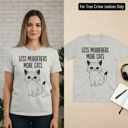 Less Murderers More Cats T-Shirt_model_flat