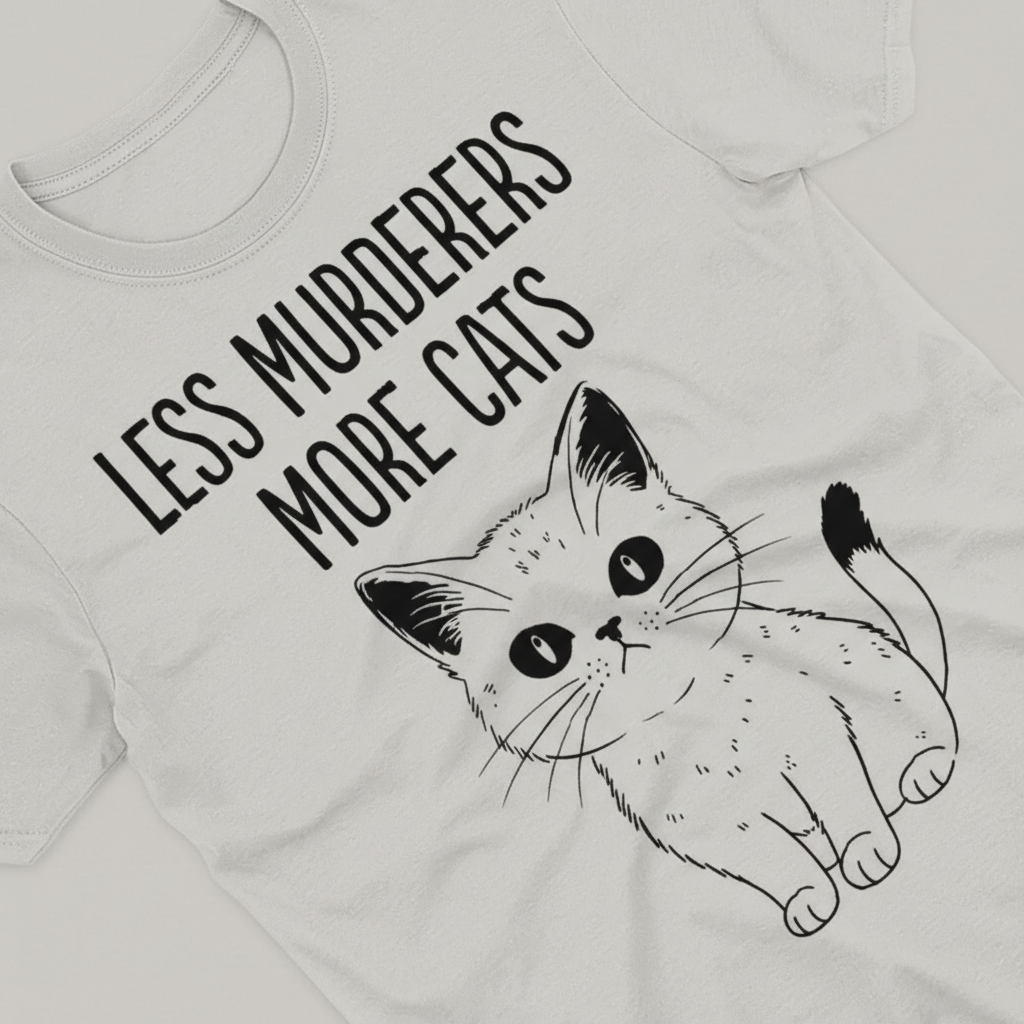 Less Murderers More Cats T-Shirt_extreme_za