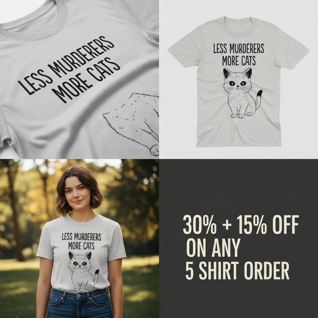 Less Murderers More Cats T-Shirt_4_panel