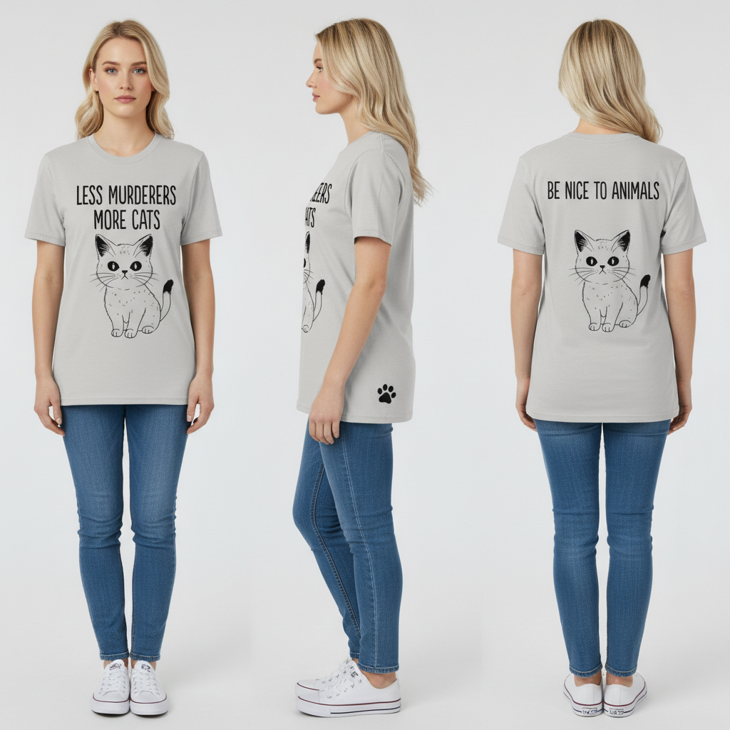 Less Murderers More Cats T-Shirt_clean
