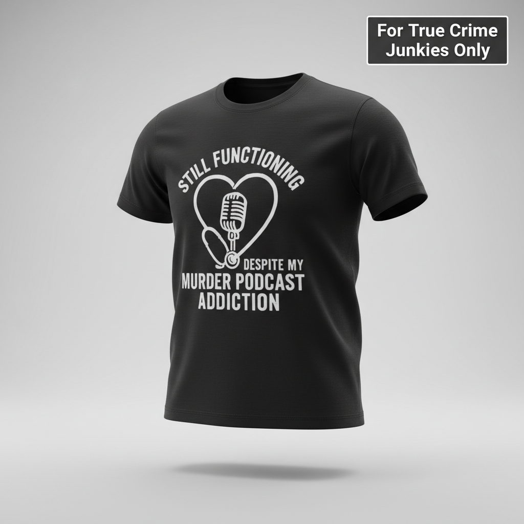 Murder Podcast Addiction T-Shirt_3d_float