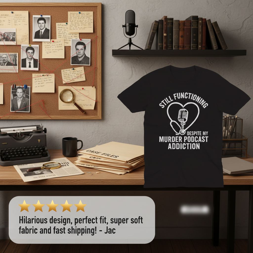 Murder Podcast Addiction T-Shirt_extreme_za