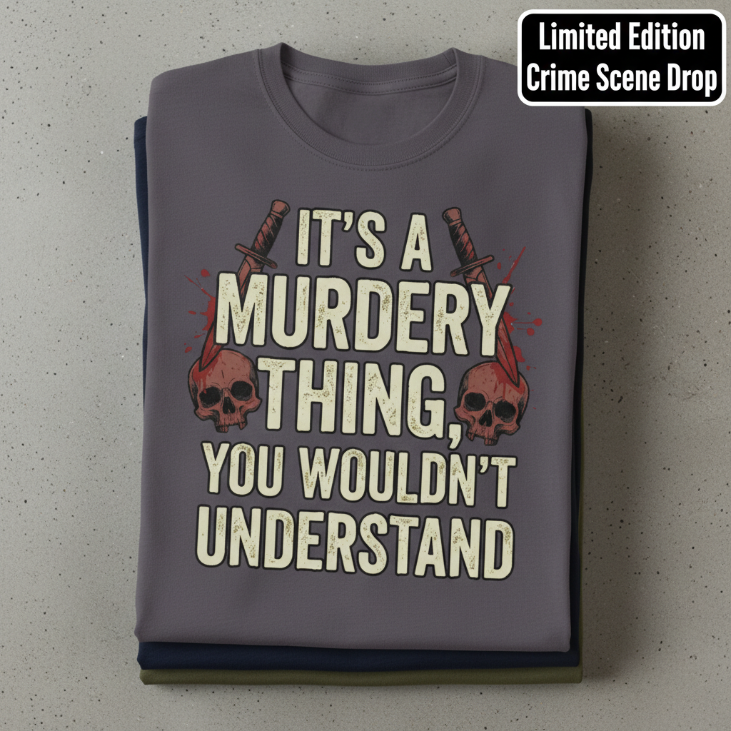 Murdery Thing T-Shirt_stacked_flatlay