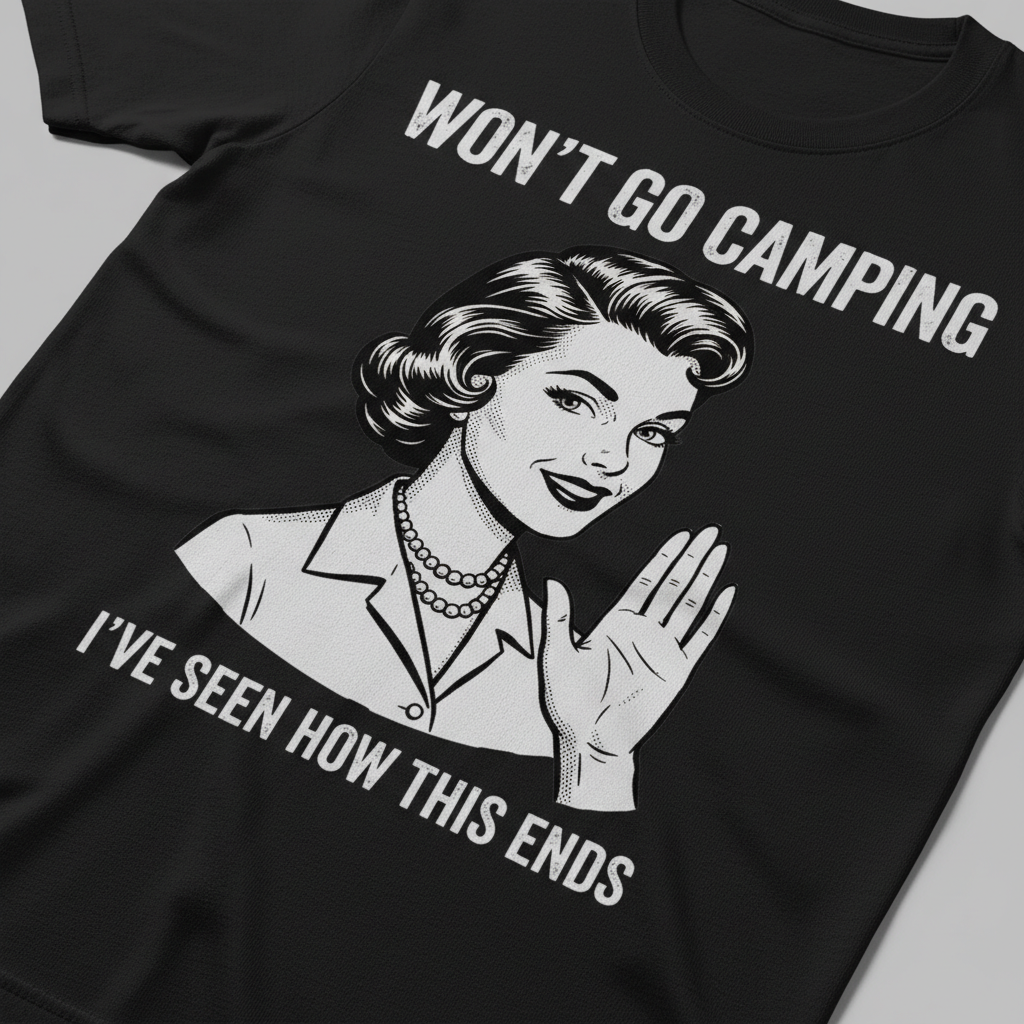 Won’t Go Camping T-Shirt__detail