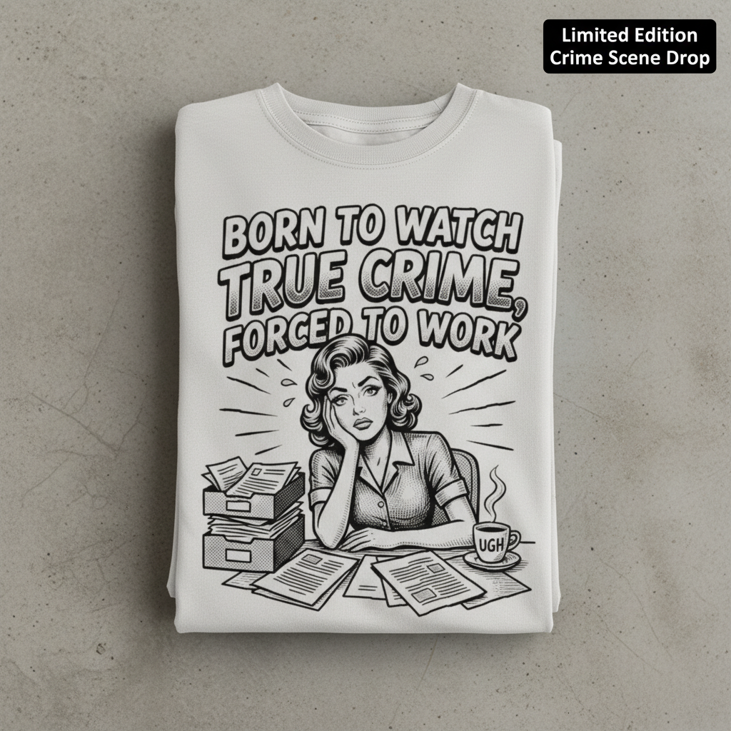Born to Watch True Crime T-Shirt_stacked_flatlay