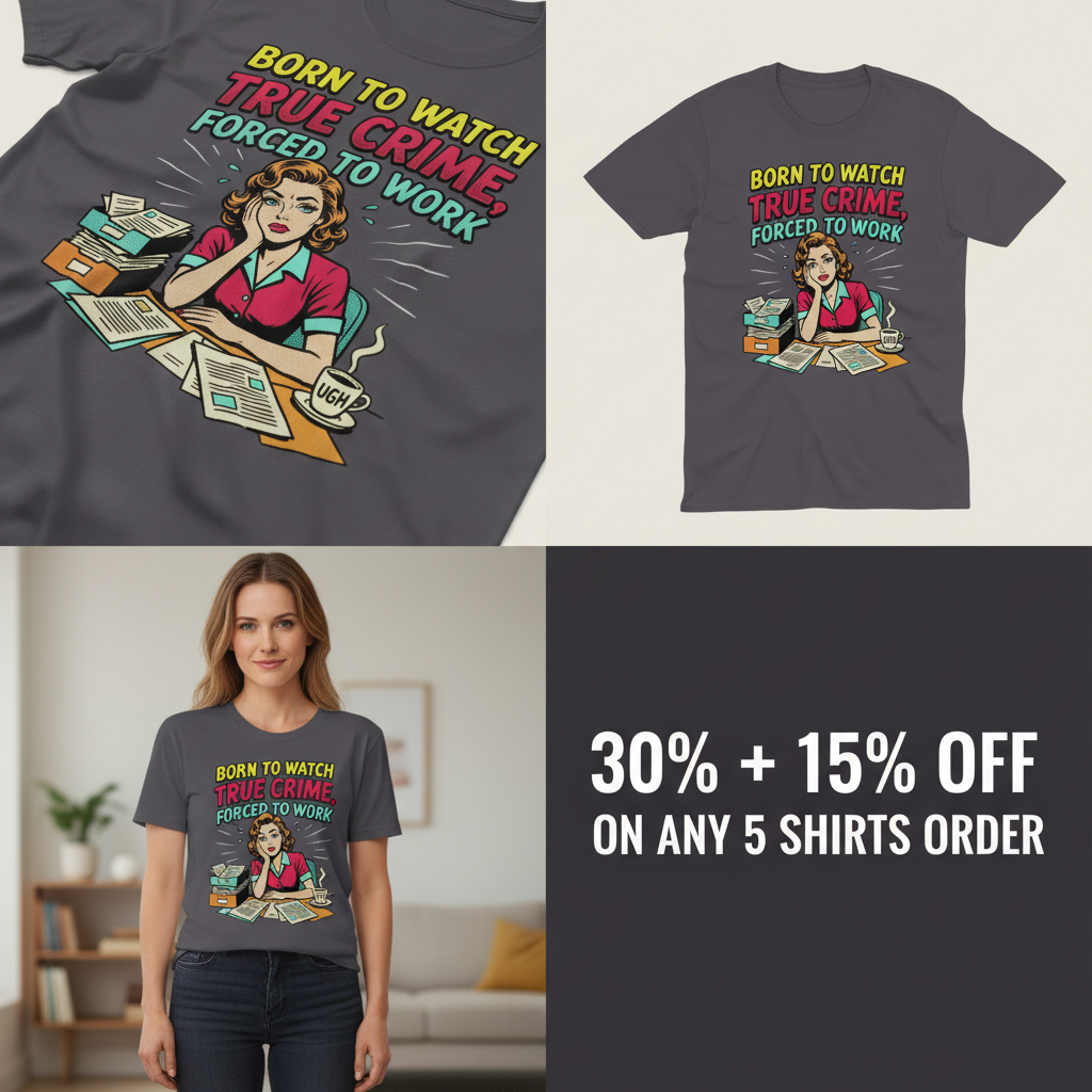 Born to Watch True Crime T-Shirt_4_panel