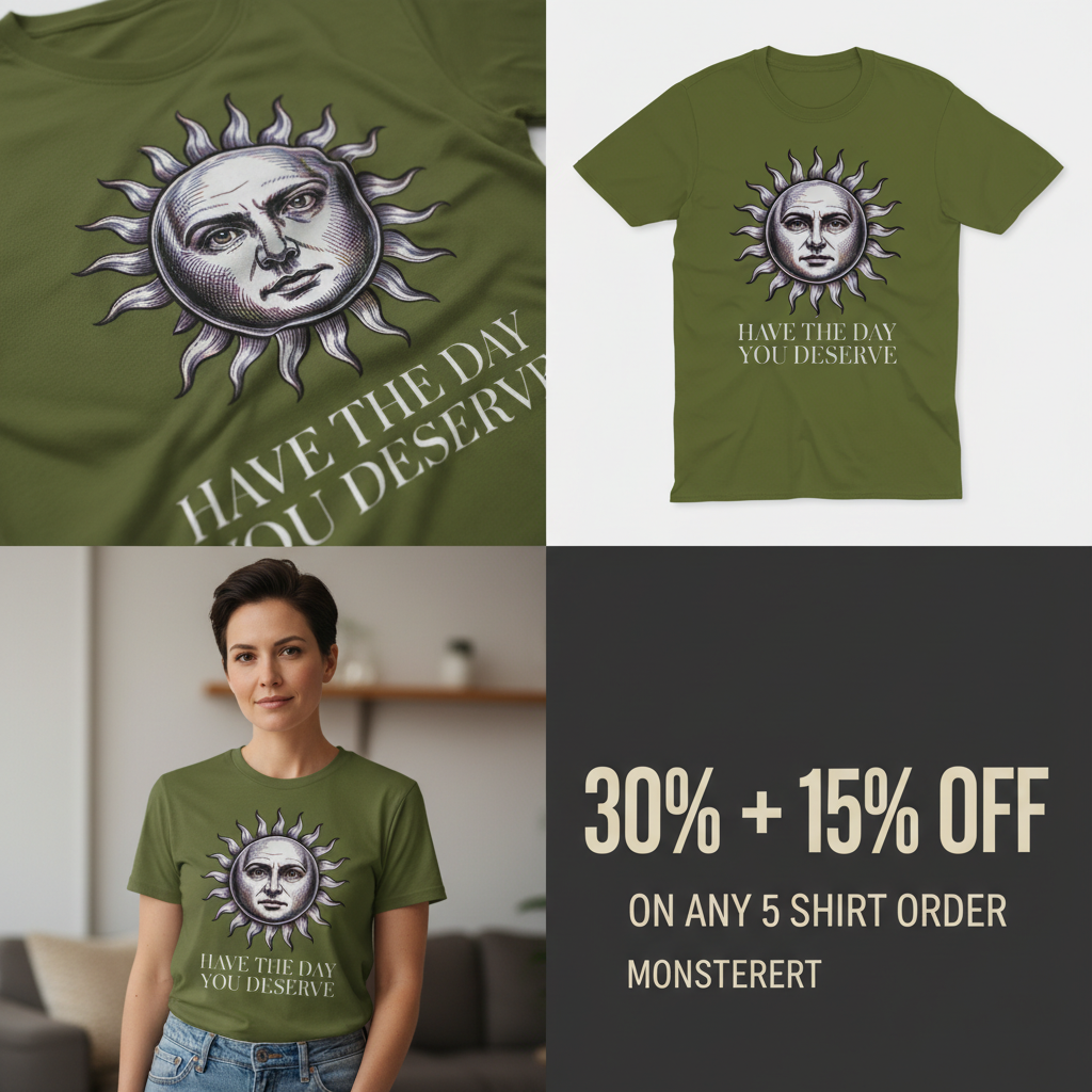 Have the Day You Deserve T-Shirt_4_panel