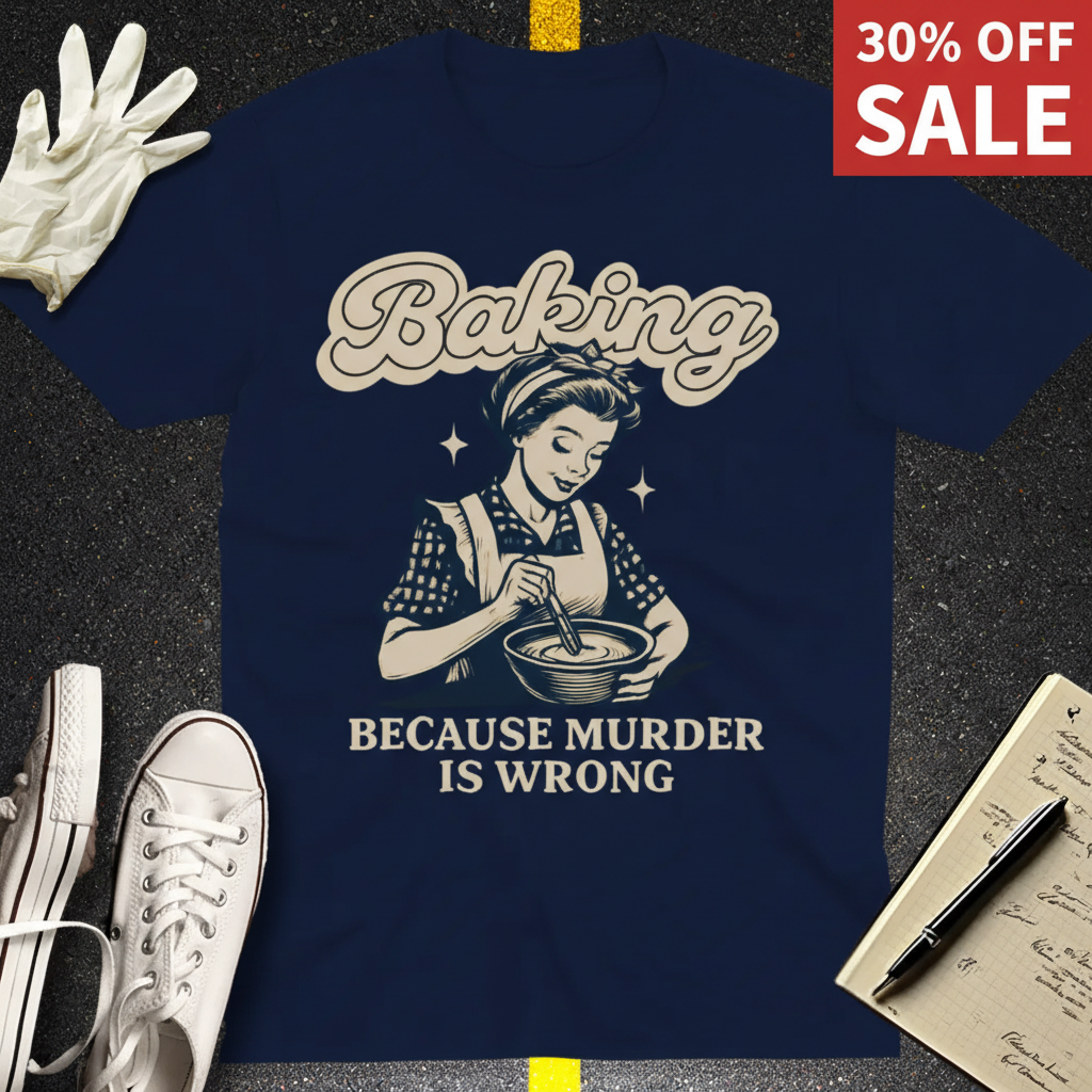 Baking Because Murder Is Wrong T-Shirt_clean