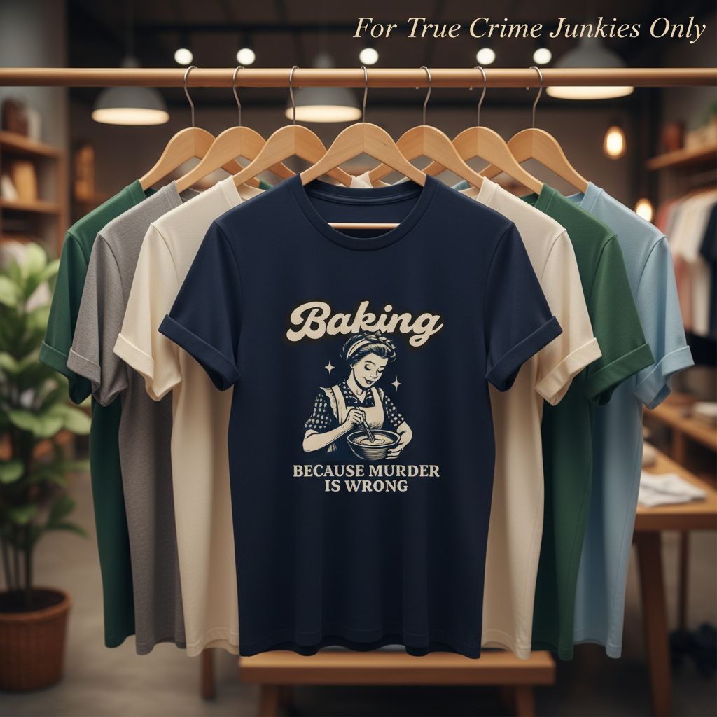 Baking Because Murder Is Wrong T-Shirt_boutique_rack