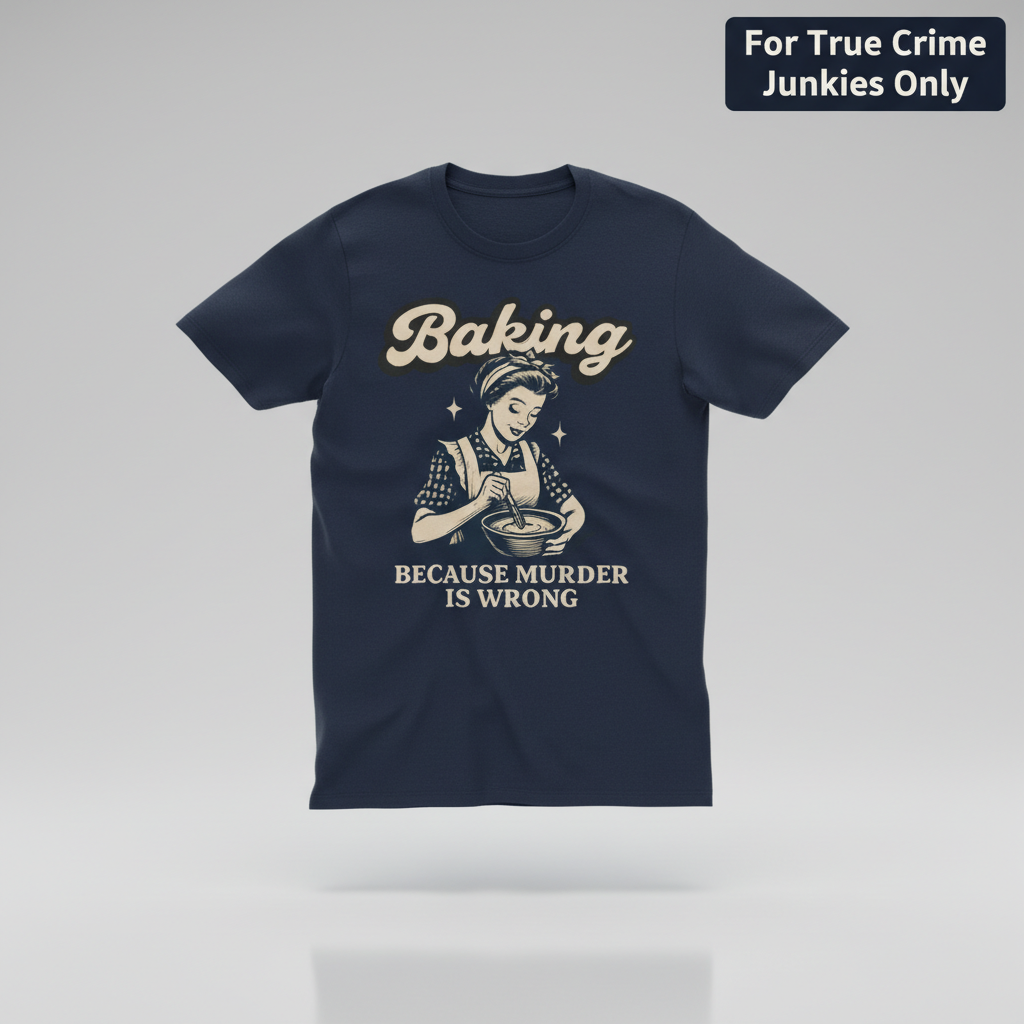 Baking Because Murder Is Wrong T-Shirt_3d_float
