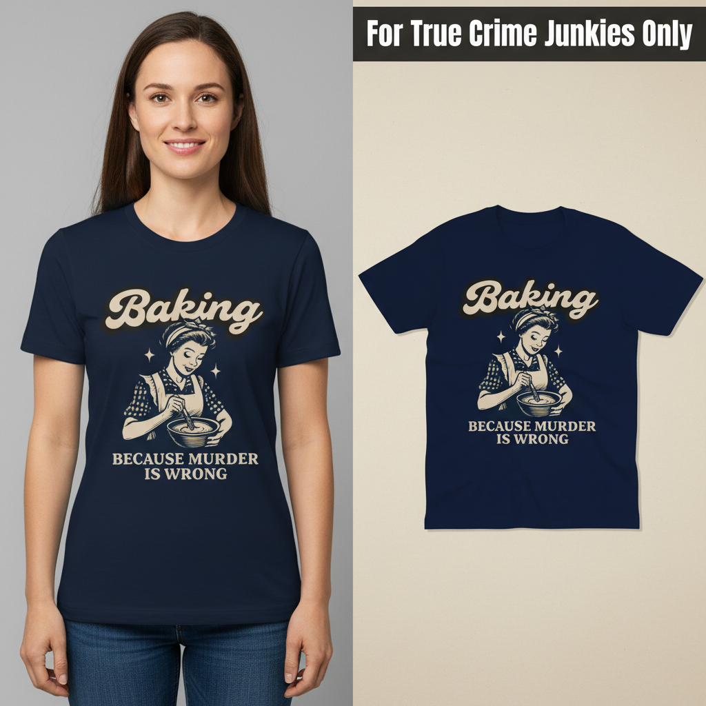 Baking Because Murder Is Wrong T-Shirt_model_flat