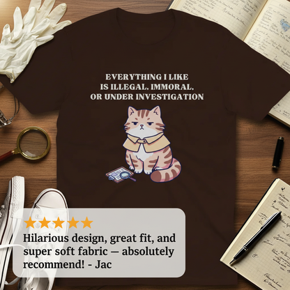 Illegal Cat Detective T-Shirt_extreme_za