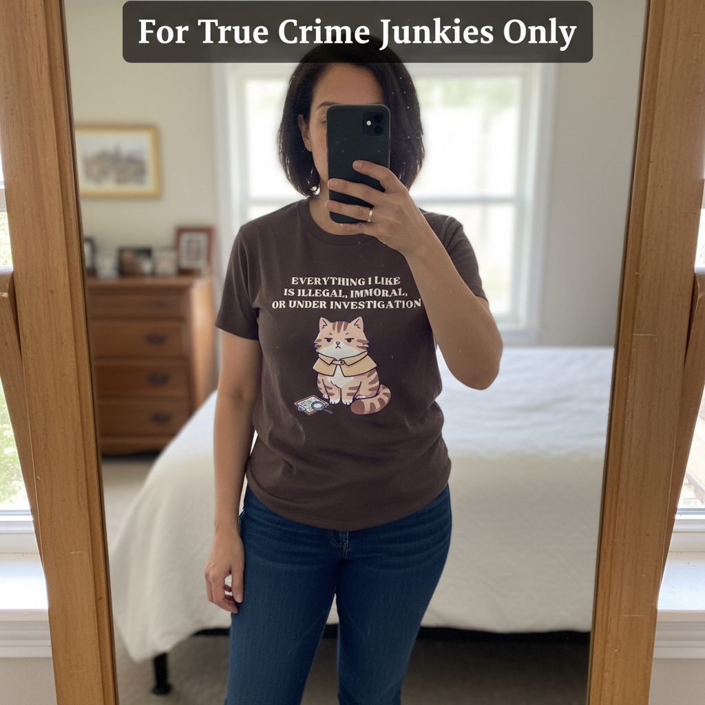 Illegal Cat Detective T-Shirt_mirror_selfie