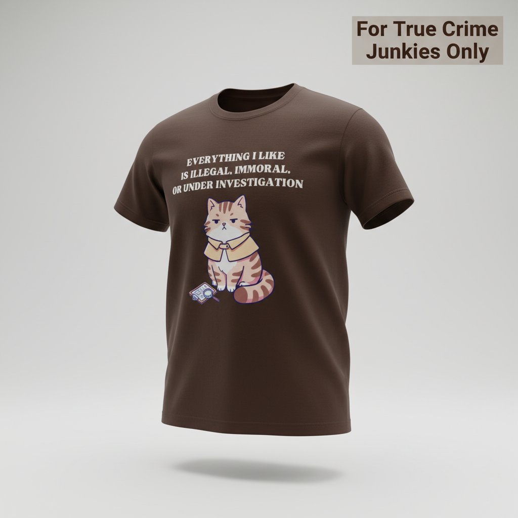 Illegal Cat Detective T-Shirt_3d_float