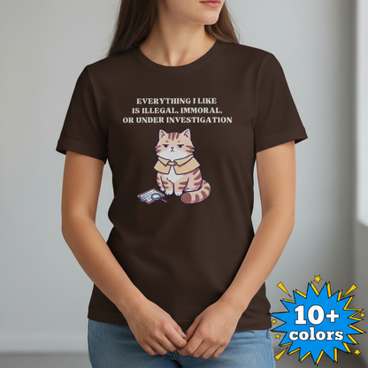 Illegal Cat Detective T-Shirt_badge