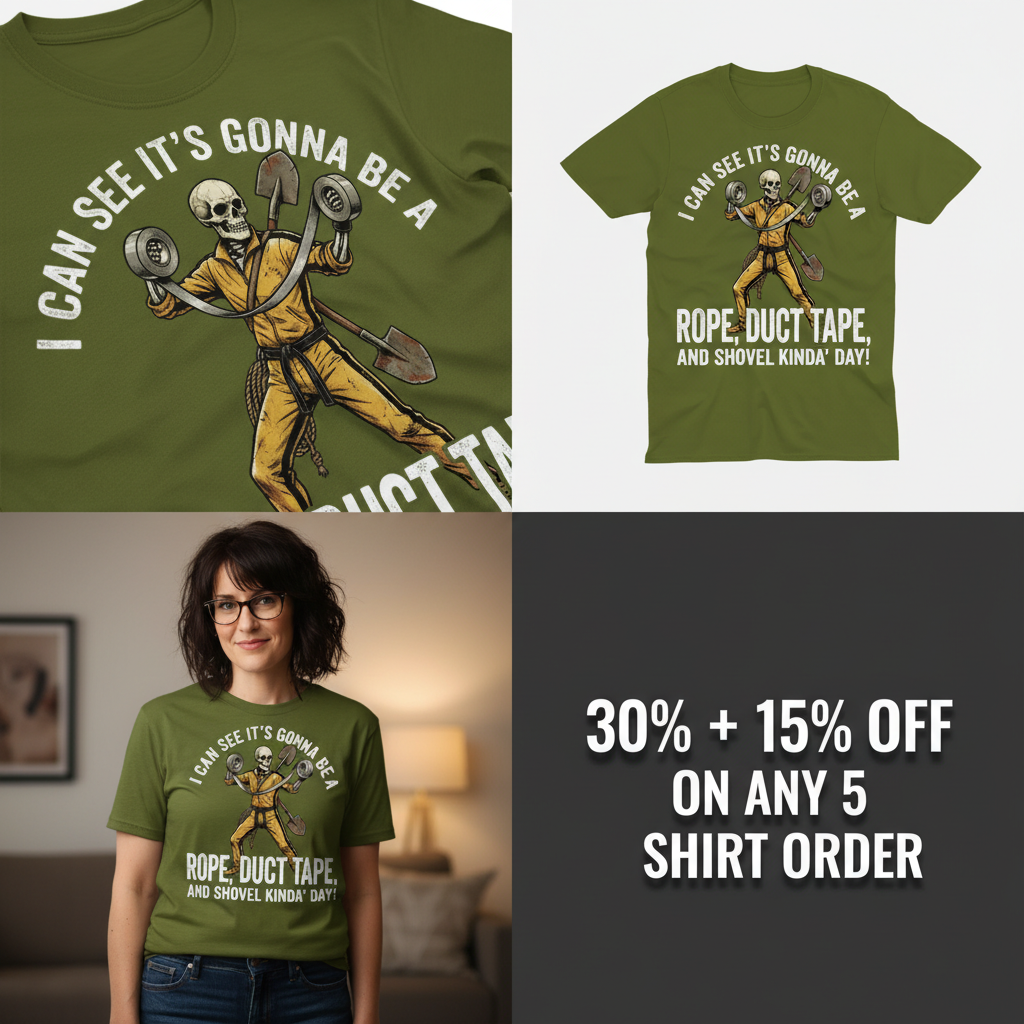 Rope, Duct Tape & Shovel T-Shirt_4_panel