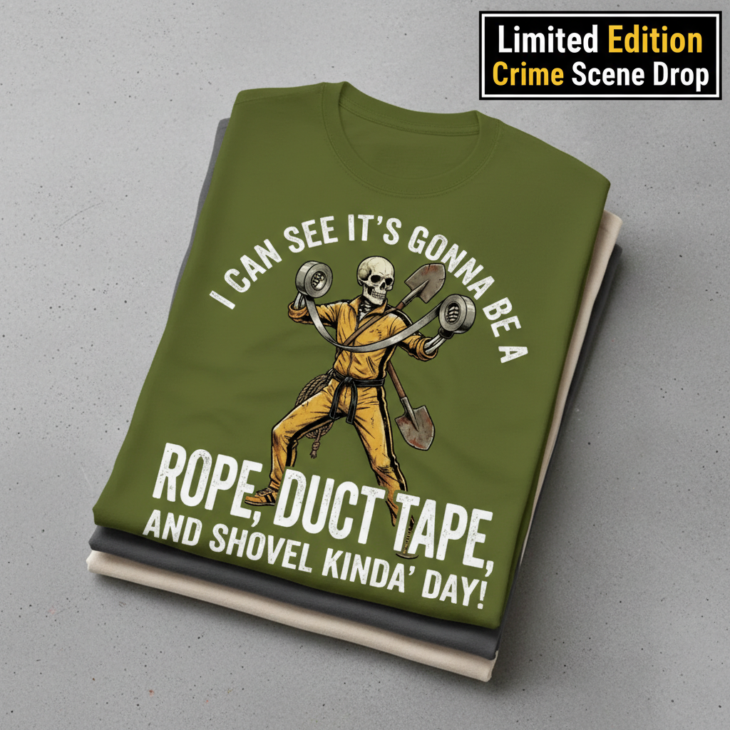 Rope, Duct Tape & Shovel T-Shirt_stacked_flatlay