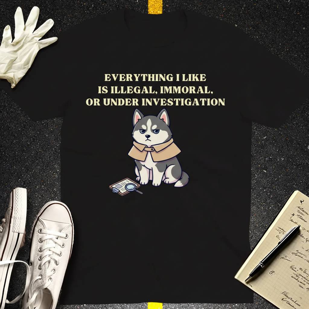 Illegal Husky Detective T-Shirt_clean