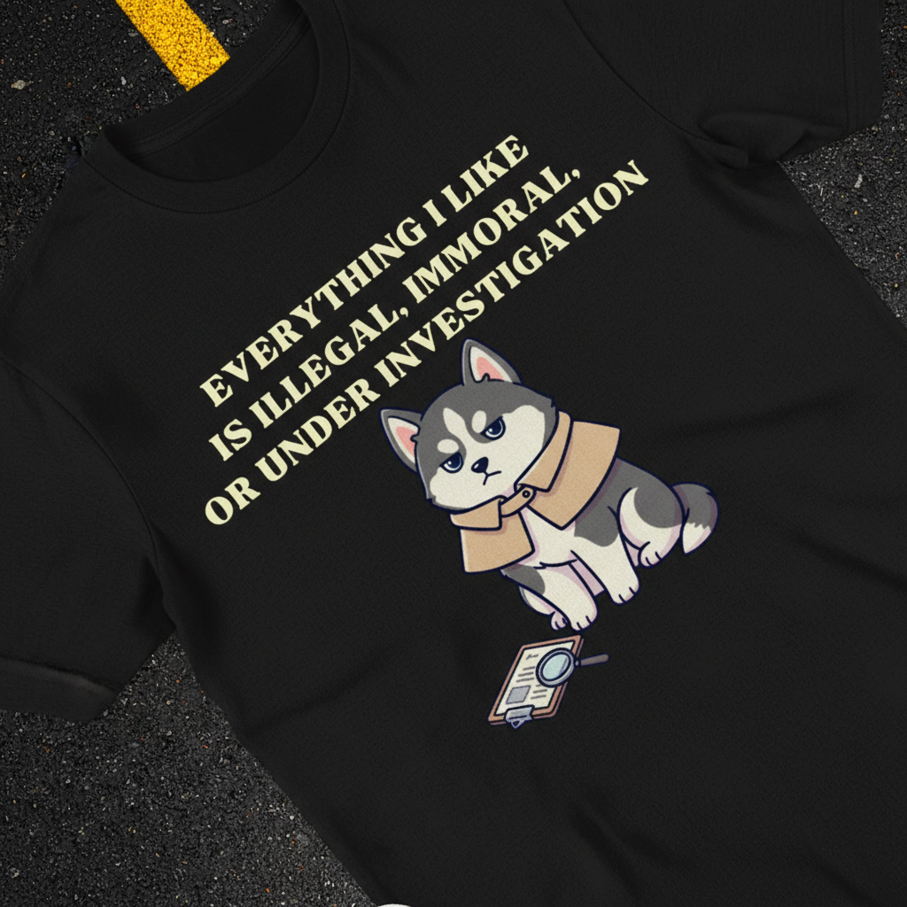 Illegal Husky Detective T-Shirt_extreme_za