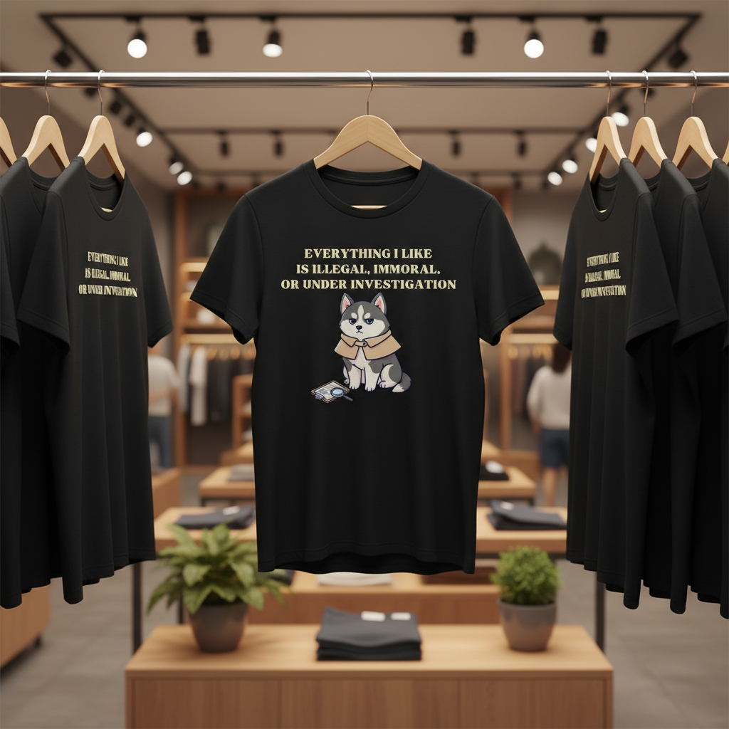 Illegal Husky Detective T-Shirt_boutique_rack