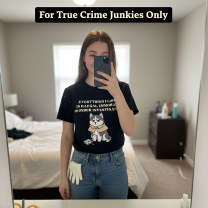 Illegal Husky Detective T-Shirt_mirror_selfie