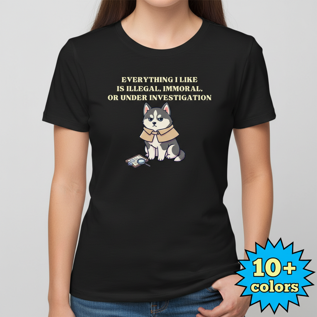 Illegal Husky Detective T-Shirt_badge