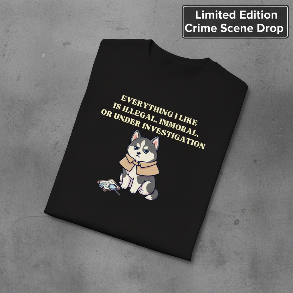 Illegal Husky Detective T-Shirt_fold_tilt