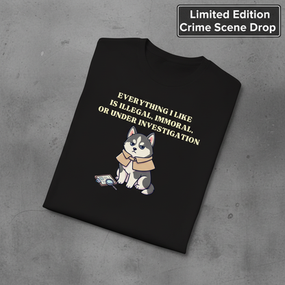 Illegal Husky Detective T-Shirt_fold_tilt
