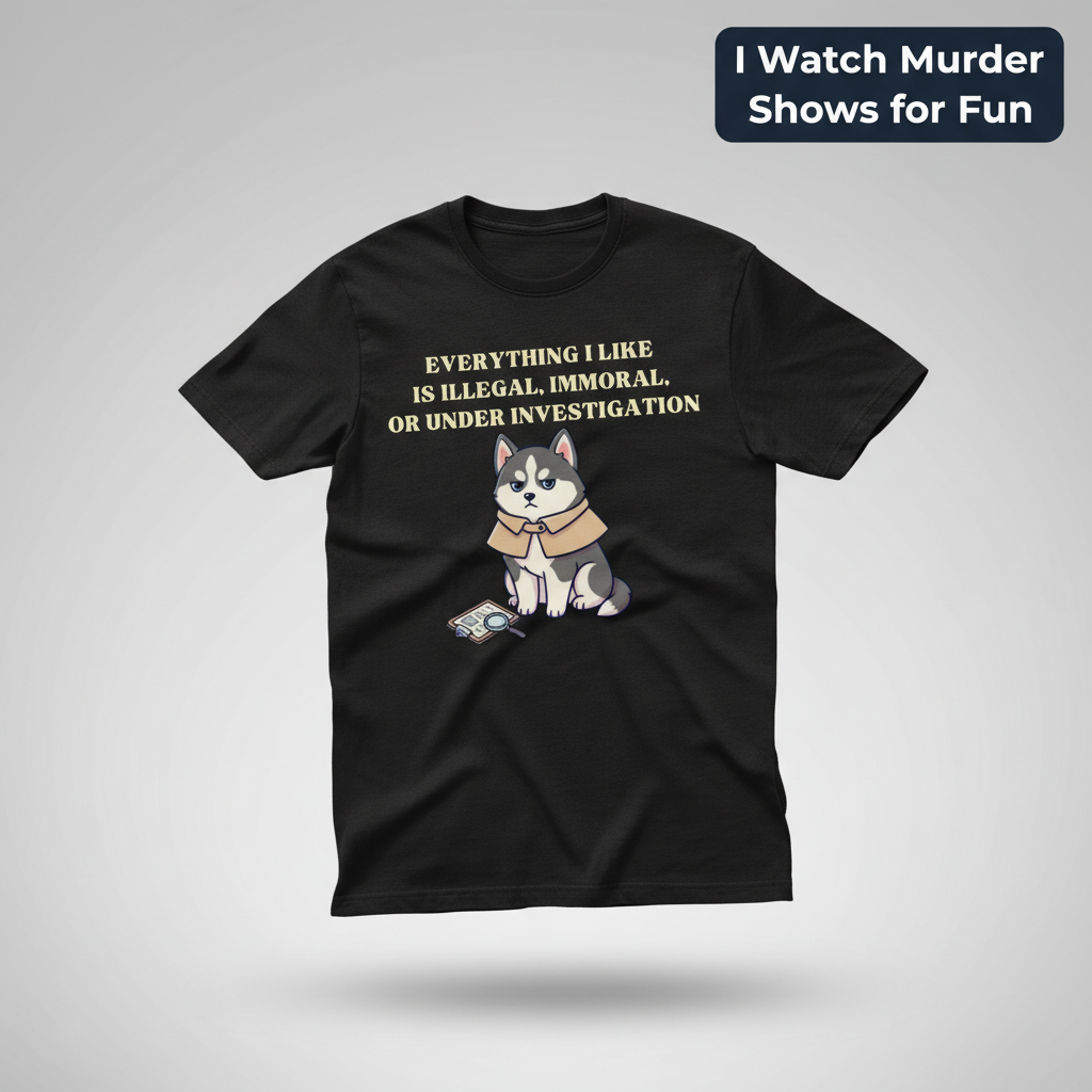 Illegal Husky Detective T-Shirt_3d_float