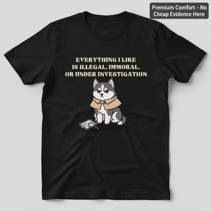 Illegal Husky Detective T-Shirt_clean