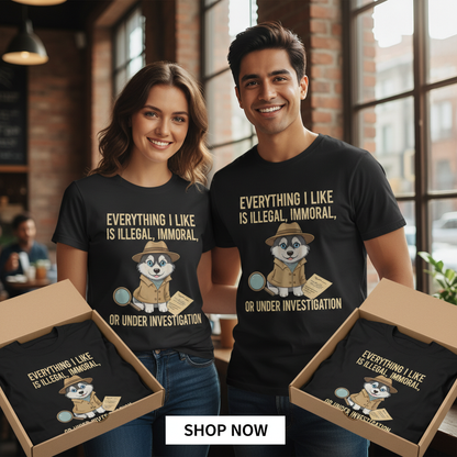 Illegal Husky Detective T-Shirt_extreme_za