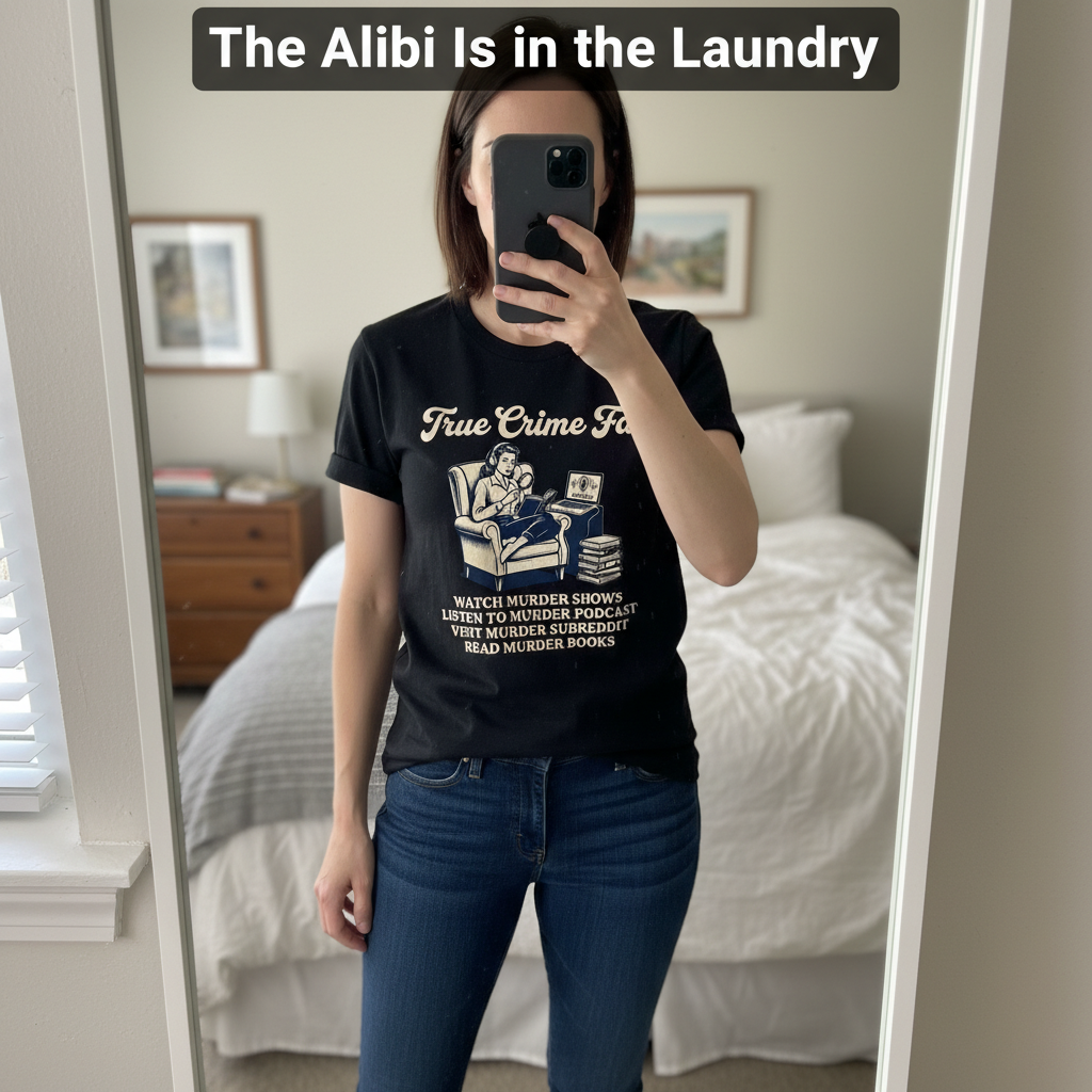 True Crime Fan T-Shirt_mirror_selfie