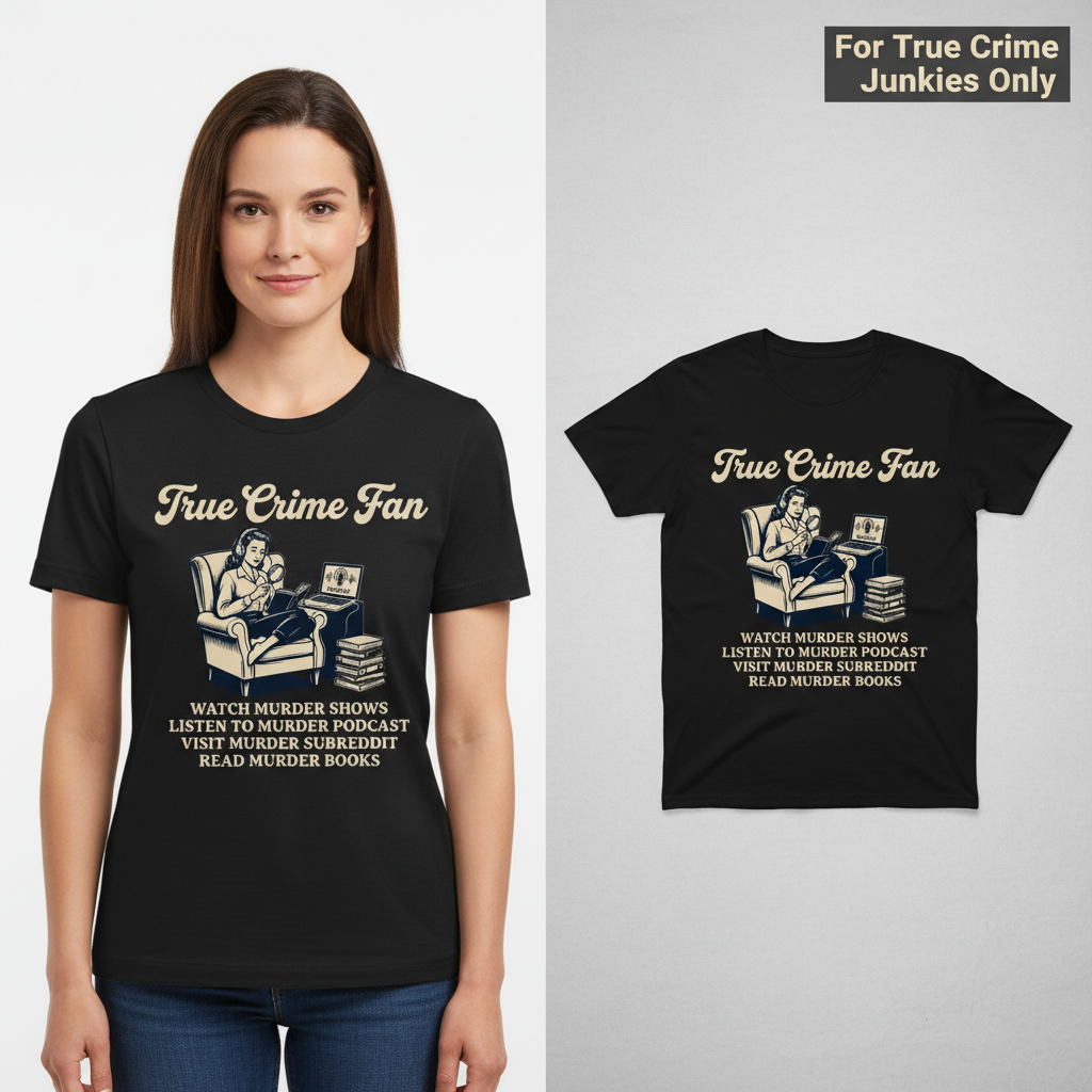 True Crime Fan T-Shirt_model_flat