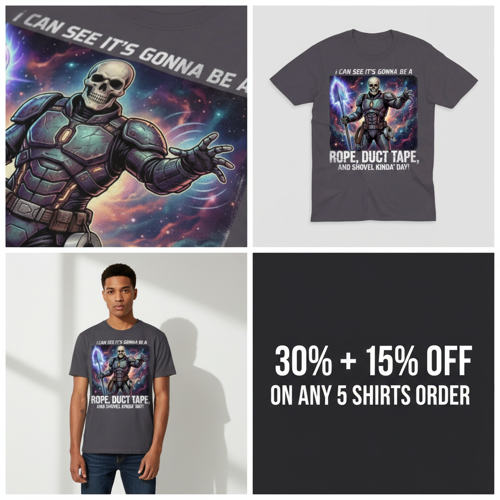 Rope, Duct Tape & Shovel T-Shirt_4_panel