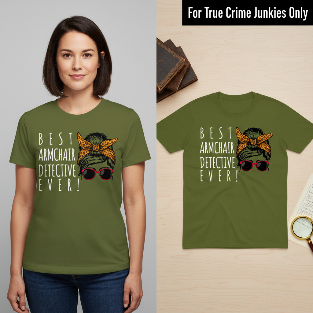 Messy Bun Detective T-Shirt_model_flat